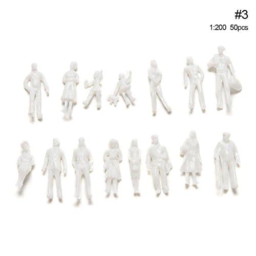 Landslide White Unpainted Architectural Sand Table Model Figures Layout (50 Pcs 1:200)