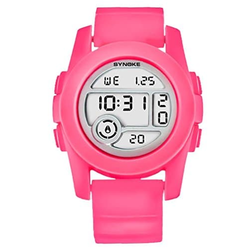Women's LED Digital Double Action Watch, GreatestPAK Multi-Function 50M Waterproof Watch (Hot Pink)