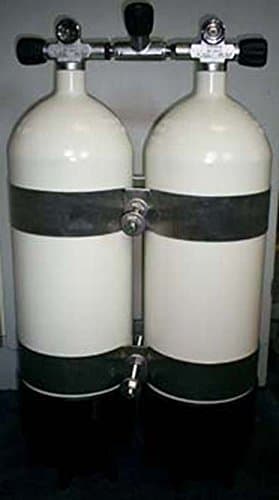 High Tech Diving Double Diving Tool 8 Litres 232BAR Bottle Diameter 171 with Absperrbarer Bridge 186 mm