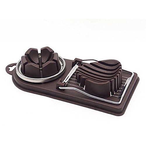 Multi-Functional Egg Cutters &amp; Egg Slices - Slices Of Egg Slices, Fancy Petals Cut Flowers,Stainless Steel Cutting Wire,Egg Chopper/Dicer/Cutter,Garnishing/Slicing Kitchen Cooking Tool(Coffee)