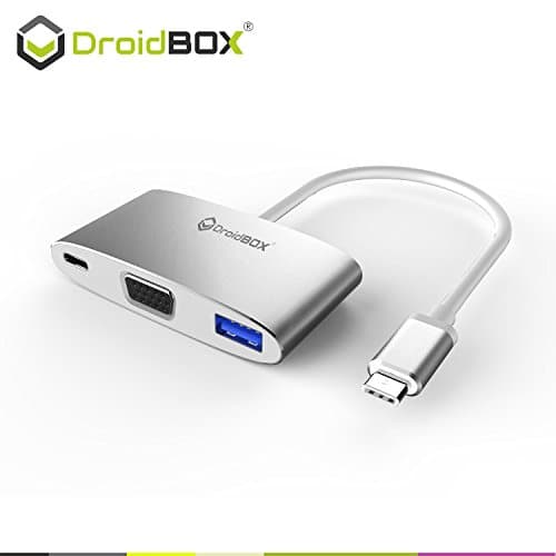 DroidBOX FX3 USB Type C Hub VGA Port USB Type-C, USB 3.0 up-to 5GB/s for GPD WIN, GPD Pocket, Smartphones, USB Type-C Laptops, Macbook