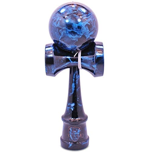 Full Blue &amp; Black Metallic Kendama And Extra String