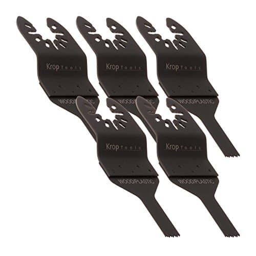 KROP Multi Tool Blades Quick Release 10mm Standard Wood fits DeWalt Black &amp; Decker Stanely FatMax Worx Sonicrafter Hyperlock. (5 Pack)