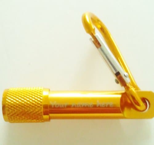 Personalised YELLOW / GOLD LED KEYRING TORCH