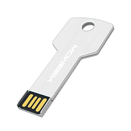 Moweek M05 Mini Key Chain USB 2.0 Flash Drives 16GB Pen drives Waterproof Metal thumb Drive (white)