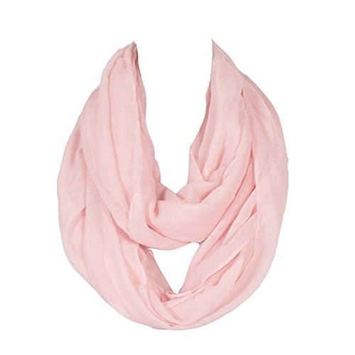 SUNDAYROSE Womens Lightweight Solid Infinity Scarf - Pink