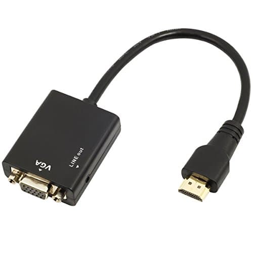 (Black) HDMI to VGA Adapter with Audio Cable Support Raspberry Pi/Xbox/PC/Laptop/Desktop