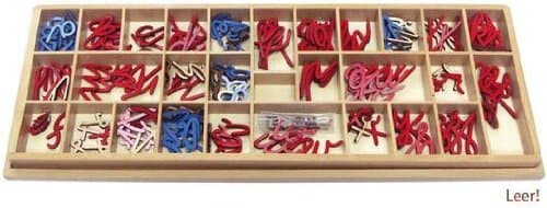 Box for Small Movable Alphabet, Cursive