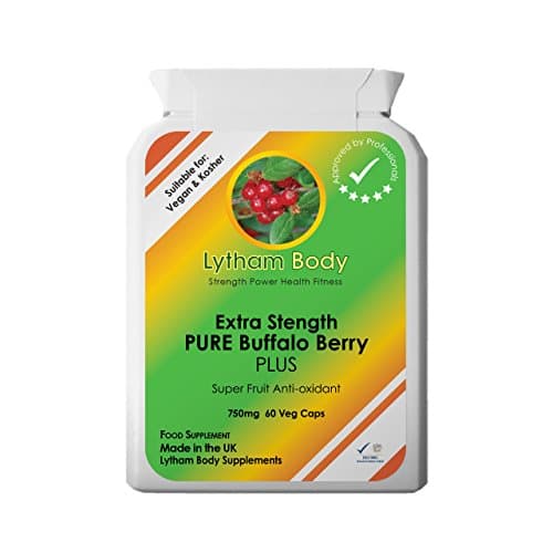 Buffalo Berry Plus Extra Strength 750 milligrams per capsule x 60 capsules Vegan Anti Ageing antioxidant Super Food