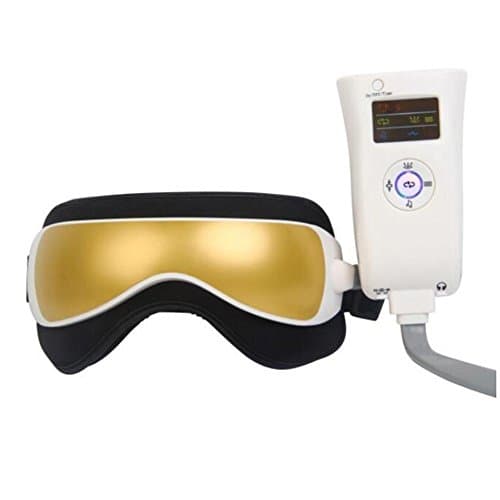 LPY-Eye Massager, Multi-Frequency Vibration Warm Physiotherapy Music Double Pressure Massage Eye Care, Gold