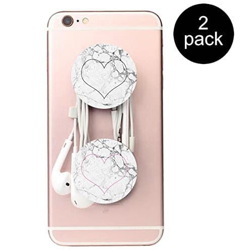 Pop Multi-function Pop cellular phone bracket Socket Expanding Stand and Grip for Smart-phones and Tablets Bracket Mount Holder Collapsible-White black Pink marble Love heart 2 pack