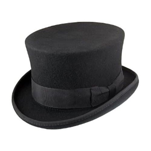 AB Hats Hand Made 100% Wool Satin Lined Top Hat Small to XXL