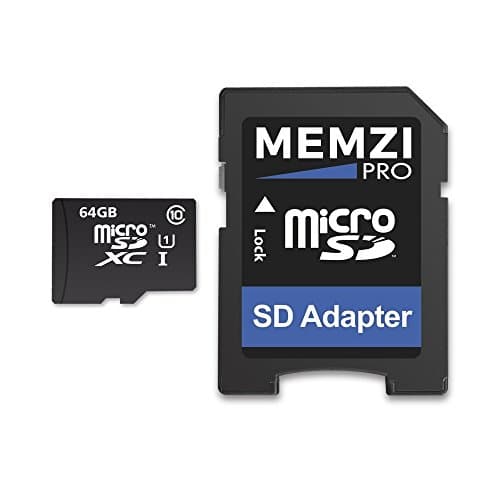 MEMZIPRO 64GB Class 10 90MB/s Micro SDXC Memory Card with SD Adapter for Veho Muvi Action Cameras