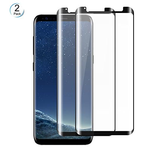 WengTech Galaxy S8 Screen Protector, 3D Curved 9H Hardness Anti-Scratch Full Coverage Fully Adhesive Tempered Glass Screen Protector Film for Samsung Galaxy S8 (2 Pack)
