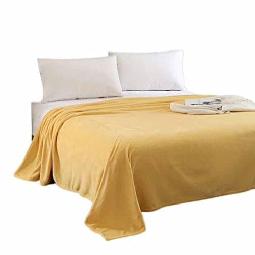 Flannel massage blanket,LUVERSCO Super Soft Warm Solid Warm Micro Plush Fleece Blanket Throw Rug Sofa Bedding Home Textiles Bedclothes (Yellow, 70*100cm)