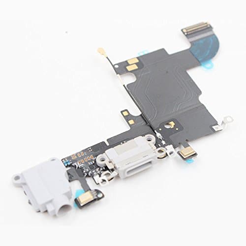 iPhone 6S Replacement Charging Port With Microphone Headphone Jack USB Lightning Dock Connector Ribbon Flex Cable (Grey)