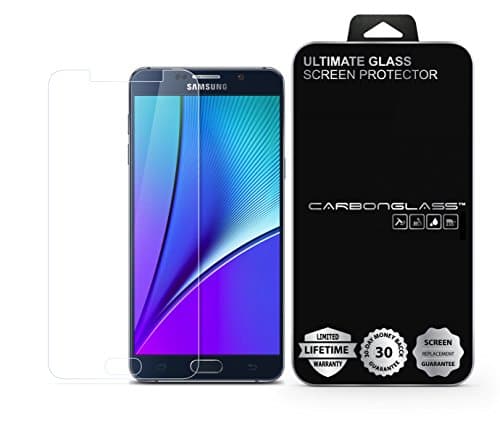 Samsung Galaxy Note 5 Screen Protector - SCREENDER CARBONGLASS Ultimate Screen Protector - Scratch Proof - Ultra Clear - High Definition - Easy to Install - Responsive - 90 Days LCD Screen Replacement Guarantee