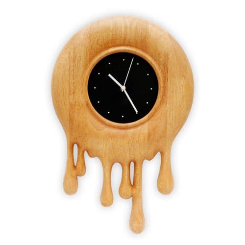 Original/Genuine/Designer Work Melting Shaped Clock Wall Clock/Creative Home Wood Clocks,12 Inch,Wood