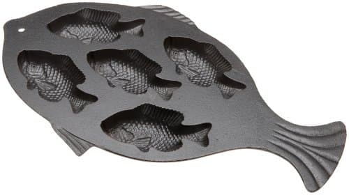 Cornbread Pan - Pre-Seasoned Fish Impression Cast Iron 16-1/4 x 9-1/2 by Old Mountain