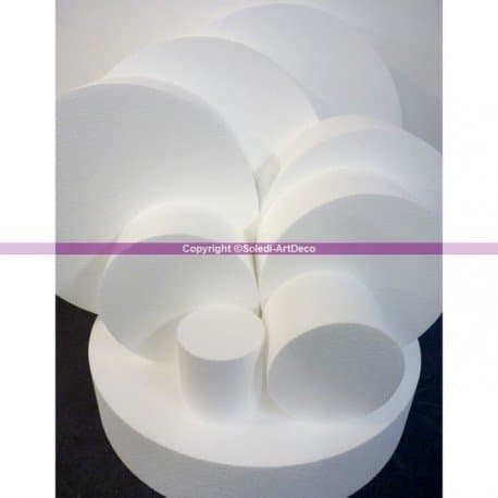 Polystyrene Disk, Thickness: 10 cm, Diameter: 11 cm, Pro High Density, 28 kg/m³, 80 cm