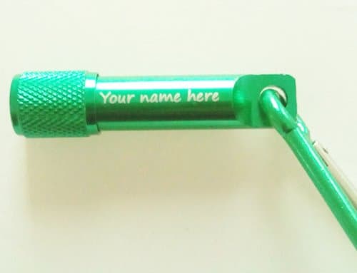 Personalised Green LED KEYRING TORCH