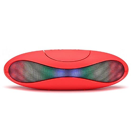 Multi-Coloured LED Bluetooth Speaker/Hands-Free/FM/TF/AUX – Red