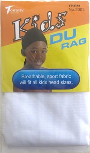 Tommy Kids White Du Rag Doo Rag Tie Down Wave Cap 3003