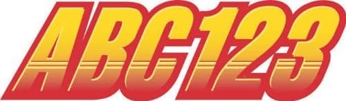 STIFFIE Techtron Yellow/Red 3 Alpha-Numeric Registration Identification Numbers Stickers Decals for Boats &amp; Personal Watercraft by Stiffie