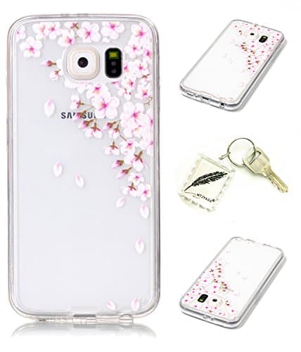 Slim Bumper Case PU Case for Samsung Galaxy S6 Soft Protective Flexible Soft Lightweight Shock Resistant. Slim Silicone Cover Case Cover Cap – Photo Frame Keychain # AH 7