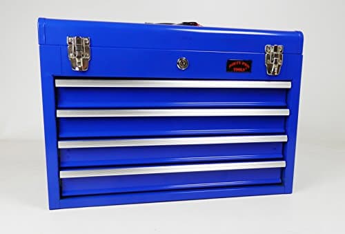 LARGE 4 DRAWER TOOL BOX LIGHTWEIGHT CHEST WITH KEY LOCK AND US BALL BEARING SLIDES DRAWERS PORTABLE