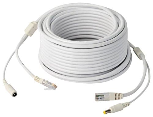 Jovision Combination Cable 20 m Network Power DC 12 V for IP Surveillance Camera Alternative PoE Function (Size: M Grey