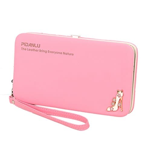 YFbear Phone case wallet for iPhone 7/7Plus 6S/ 6S Plus /6 /6Plus/5/5C Samsung Galaxy S6/S6 Edge wallets for women Ladies long leather wallet, clutch bag Pink