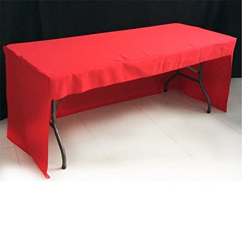 5 x Red 6 ft Fitted 3 Sided Rectangular Trestle Exhibition Tablecloth Occasion Venue Wedding