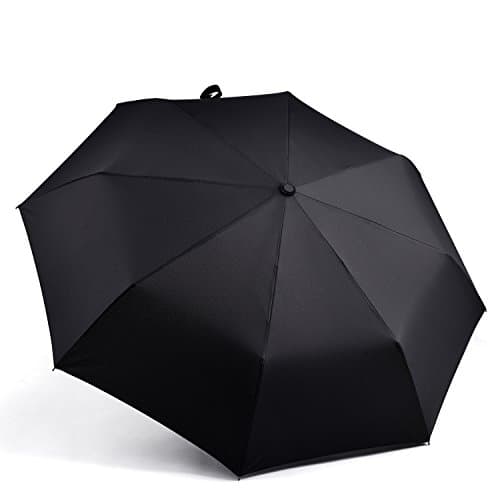Umbrellas Auto Open Close Folding Windproof Strong Durable Compact Travel Umbrella Reinforced Ribs Windproof Canopy and Slip-Proof Handle, Portable Lightweight Easy Carrying Black