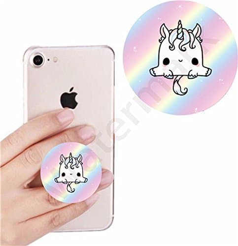 Rqumaog Multi-Function Mounts and Holder,Smart phones and Tablets Bracket,Expanding Stand and Grip for Smartphones and Tablets,cellular phone Holder socket Collapsible Unicorn(white)