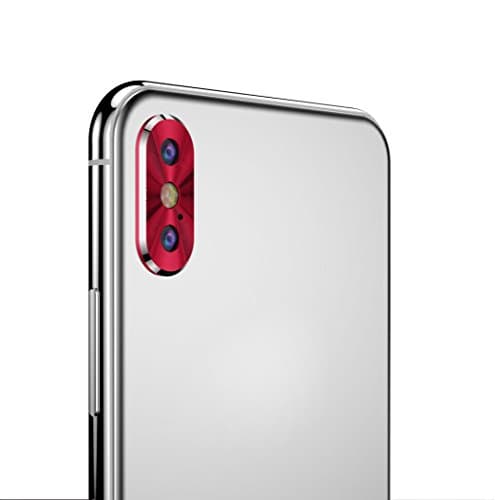 For Iphone X,Diadia Back Rear Camera Lens Case High Definition Protective Film Guard, Anti Scratch Rear Camera Protection Lens Ring Accessory For iPhone X (Red)
