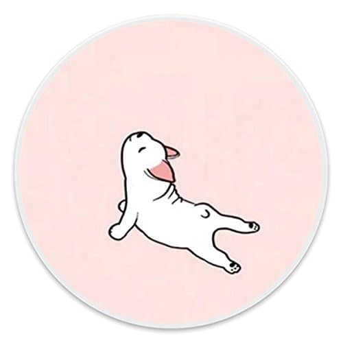 USGYY iPhone Stand Case Pop Phone Stand Grip Holder Socket Multifunction Expanding Mount Stent for all Android Cell Phone, iPhone, iPad and Tablets - Cute Dog Stretching White