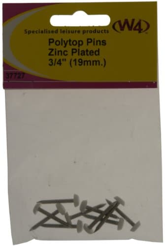 W4 Polytop Pin 3/4inch - Silver, 10 Pack