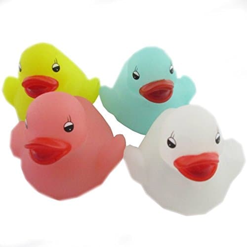 Yssabout 4pcs Waterproof Colour Change LED Duck Night Light Bathing Tub Toys for Kids