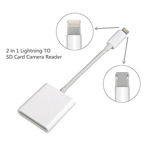 WECODO Lightning to SD Card Camera Reader for iphone/iPad, 2 IN 1 Micro USB and Lightning Connector SD Card Camera Reader for iPhone5/5s/5c/6/6s/6 Plus/7/7 Plus/iPad Mini/Air and Android Phone/Tablet
