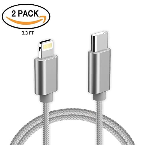 USB Type C to Lightning Cable, Male to Lightning Data Sync &amp; Charger Cord Connector Adapter 3.3FT, for Apple iPhone 8 Plus iPhone X iPad Pro New MacBook Pro 2017
