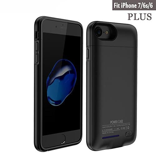 YFish iPhone 7 Plus / 6 Plus / 6S Plus Battery Case, Ultra Thin 4200mAh Extended Charging Case, Backup Power Bank Case 5.5 inch, Black