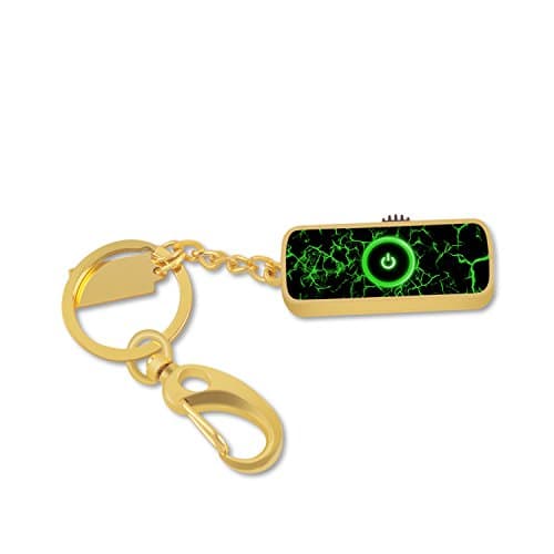 USB 2.0 Flash Drive, 32GB U Disk Personalized Memory Stick Thumb Drives with Free Key Ring, Easy to Carry (Gold - Green Switch)