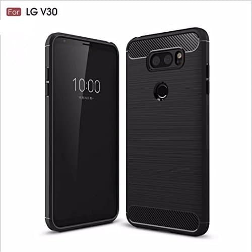 Ragetorc LG V30 Case, Shock-Absorption, Anti-Scratch RUGGED Case Carbon Fiber Design Soft Gel TPU Silicone Skin For LGV30