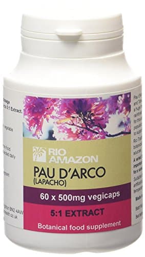 Rio Amazon PAU D'arco Lapacho 500mg 5:1 Extract - 60 Vegi Capsules (Pack of 2)
