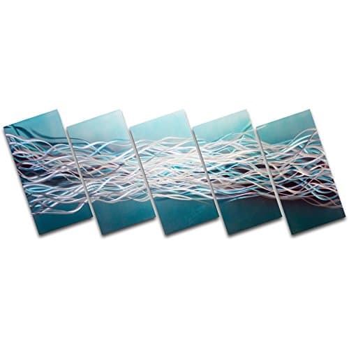 Metal Artscape Below the Riptide 5-Panel Handmade Metal Wall Art, 26 by 69-Inch