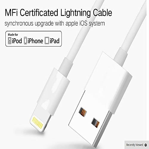Lightning Cable iPhone Charger - [MFi Certified Lightning Cable] – Synchronous Upgrade with Apple iOS System Jafaa iPhone Charger Cable for iPhone 8/7/6s/6/5s/5C/5/SE, iPad Mini, iPad, iPod 1m White