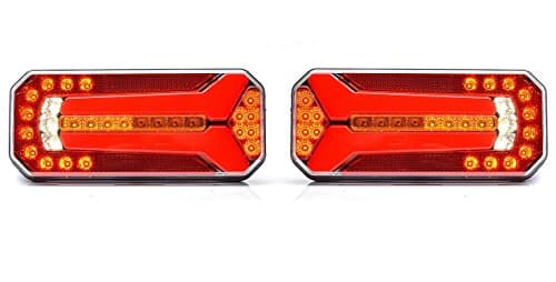 2 x LED Rear Light With DYNAMIC TURN SIGNAL Tail Set For Truck Trailer HGV Lorry Camper Chassis Motorhome 12V 24V E-MARKED Made in EU