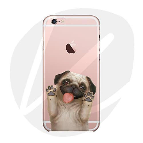 Sleeping bear)iPhone 7/iPhone 8 Case Cover, Lovely Pet Cute Animal Cartoon Little Dog (Pug) phone Case Cover,Slim,Shock-Absorption Bumper,Anti-Scratch TPU Soft Case Cover, with Lanyard-Pug