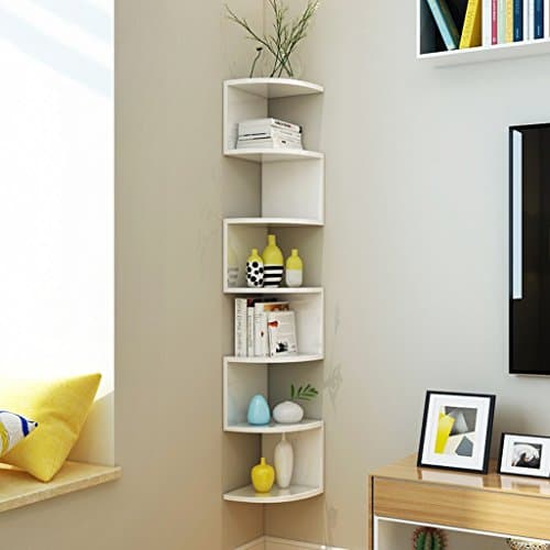 Shelf Storage Shelf Wall Hanging Corner Corner Triangle Storage Tower 7 Layers 20*88cm D*H:20*132cm ( Color : White )